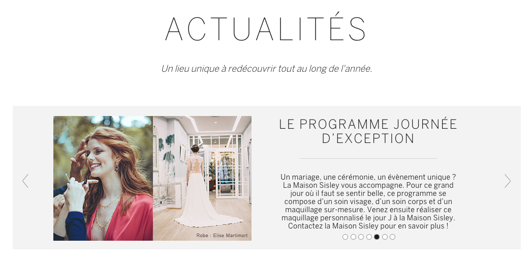 La maison sisley choisi Elise martimort pour incarner son programme de soin « future mariée »