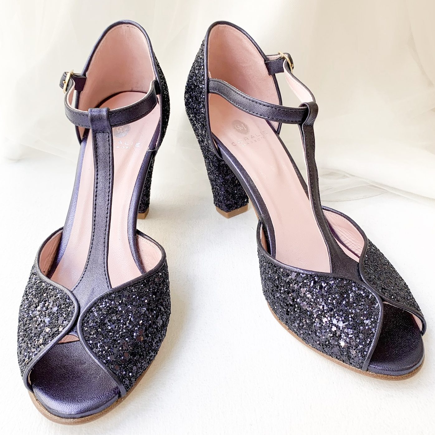 Escarpins bleu mariage - Satanas Bleu Coralie Masson x Elise Martimort