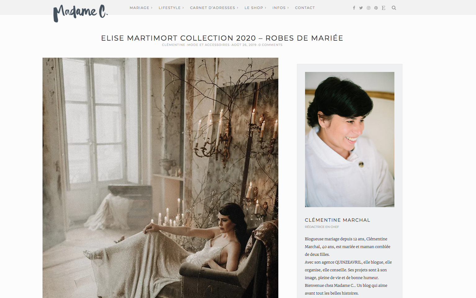 Le Blog de Madame C met en avant le shooting de notre collection « Capsule Couture »