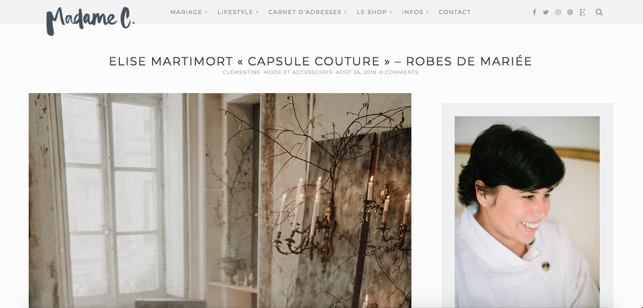Le blog de Madame C présente notre collection robe de mariée 2020