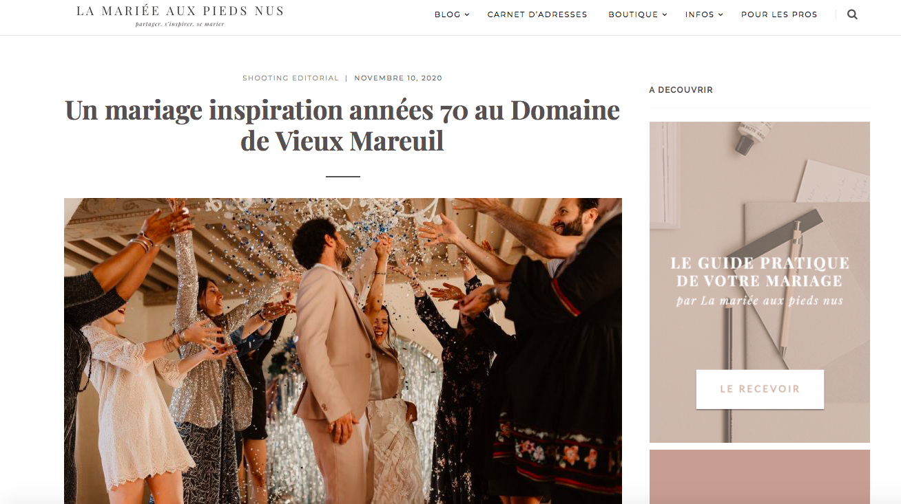 Une de nos robes mise en avant dans un mariage d’inspiration années 70