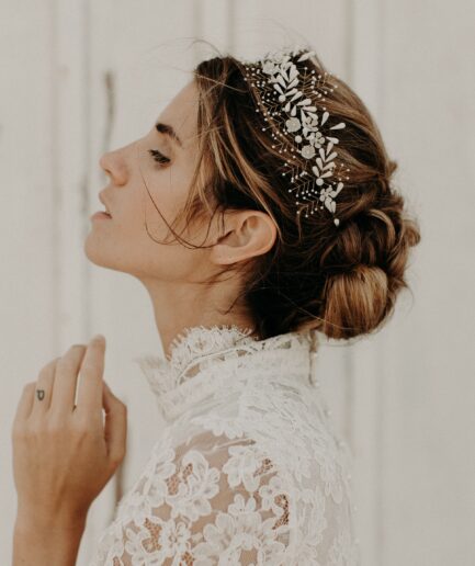Bijou de tête mariage - ouronne Lizeron - Modèle Cordélia