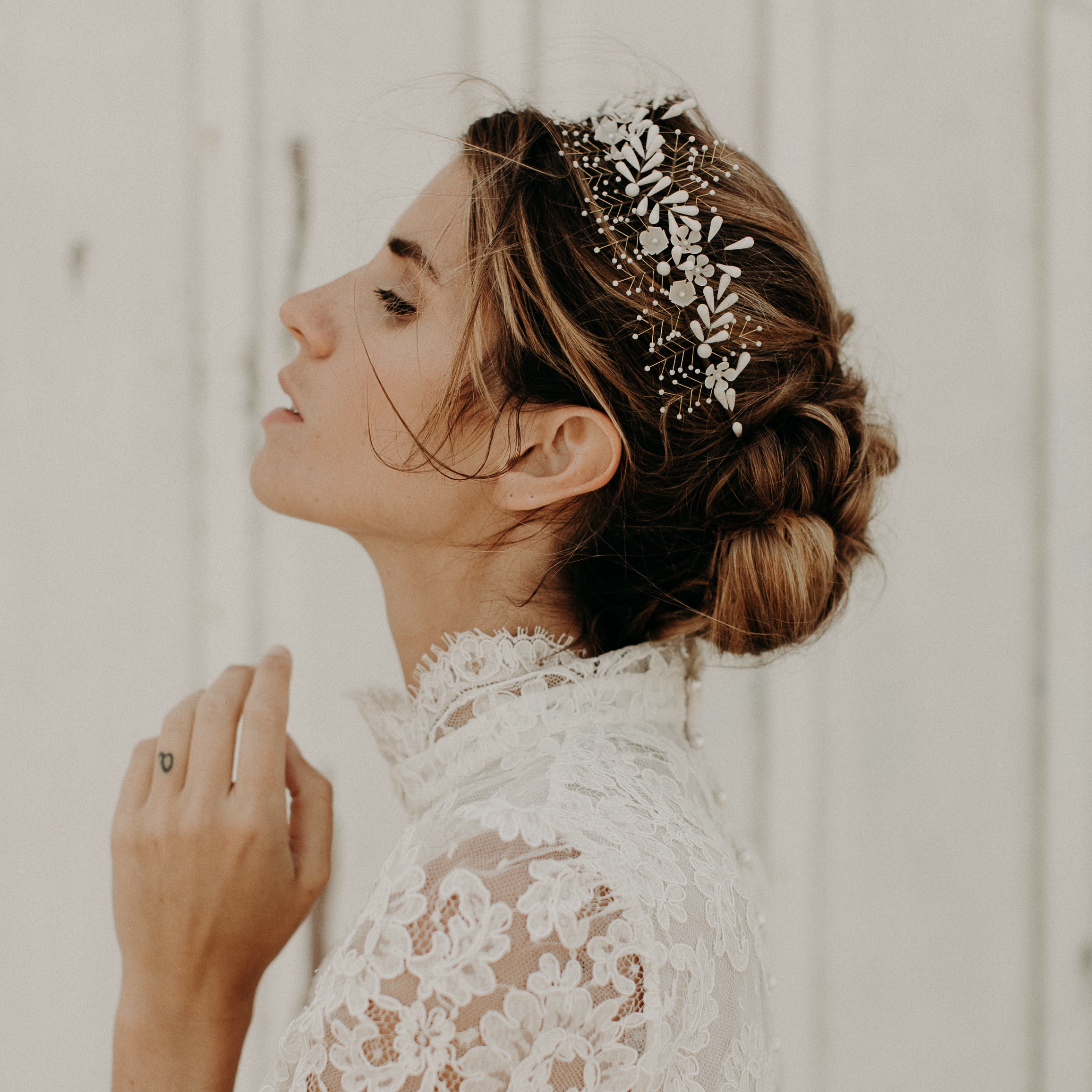 Bijou de tête mariage - ouronne Lizeron - Modèle Cordélia