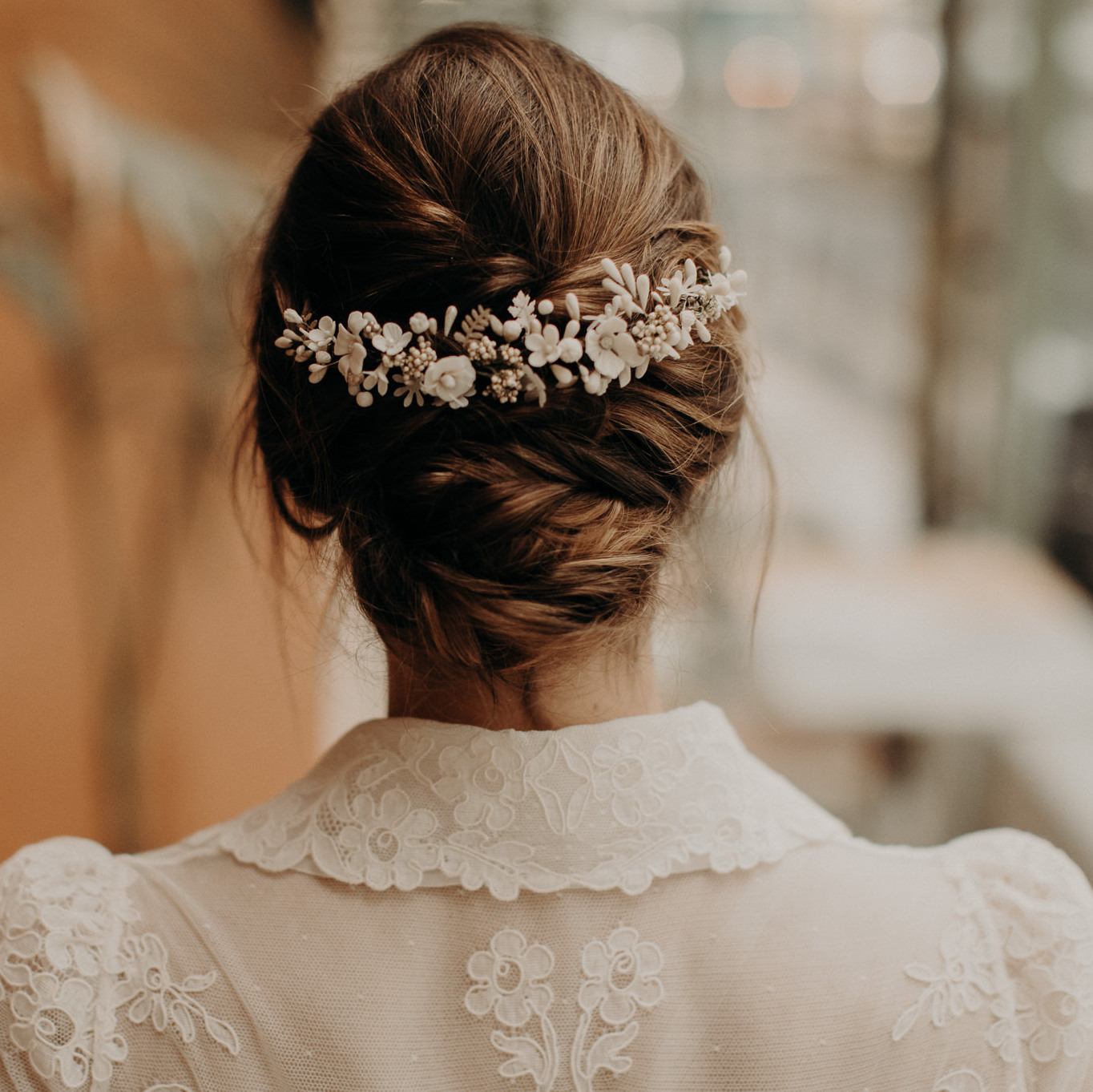 Couronne chignon romantique Lizeron - Modèle Perrine