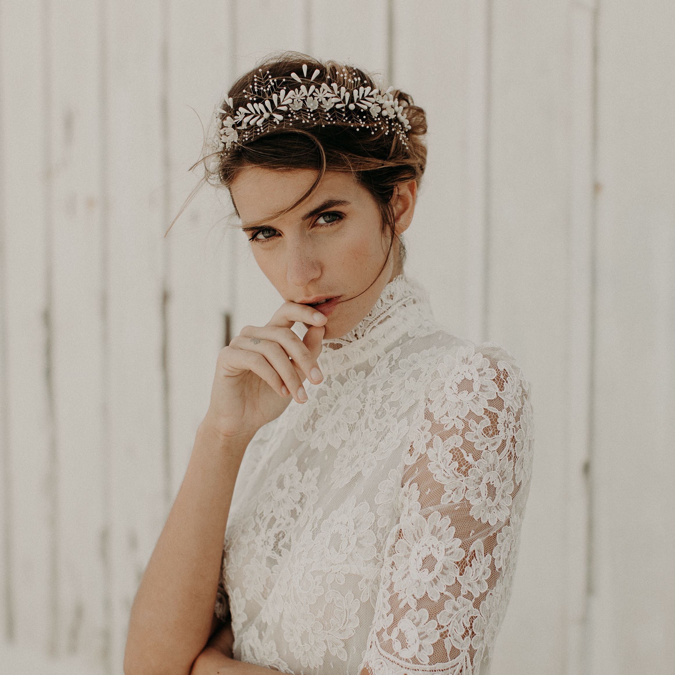 Accessoire cheveux mariee Lizeron Elise Martimort