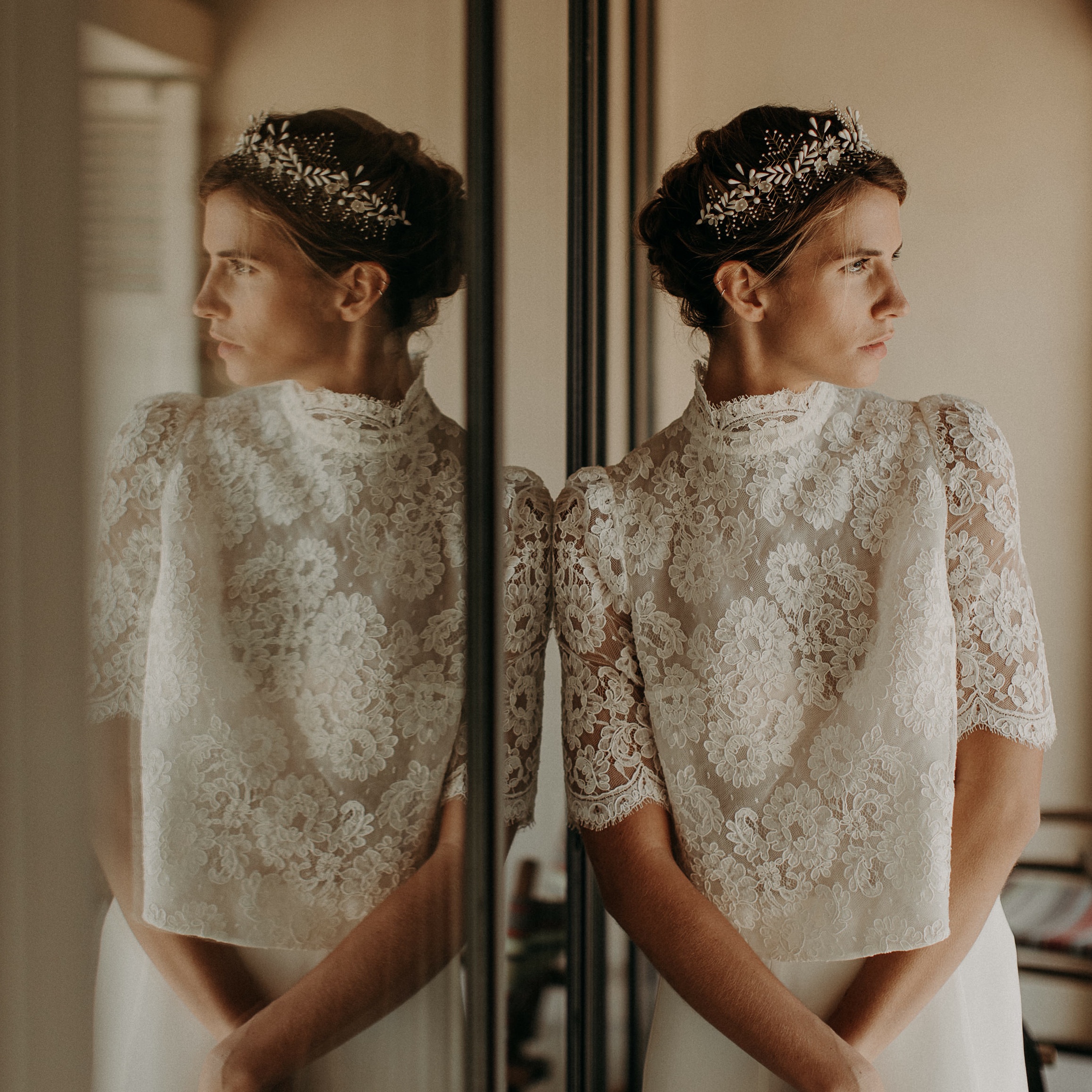 Accessoire cheveux mariee Lizeron Elise Martimort