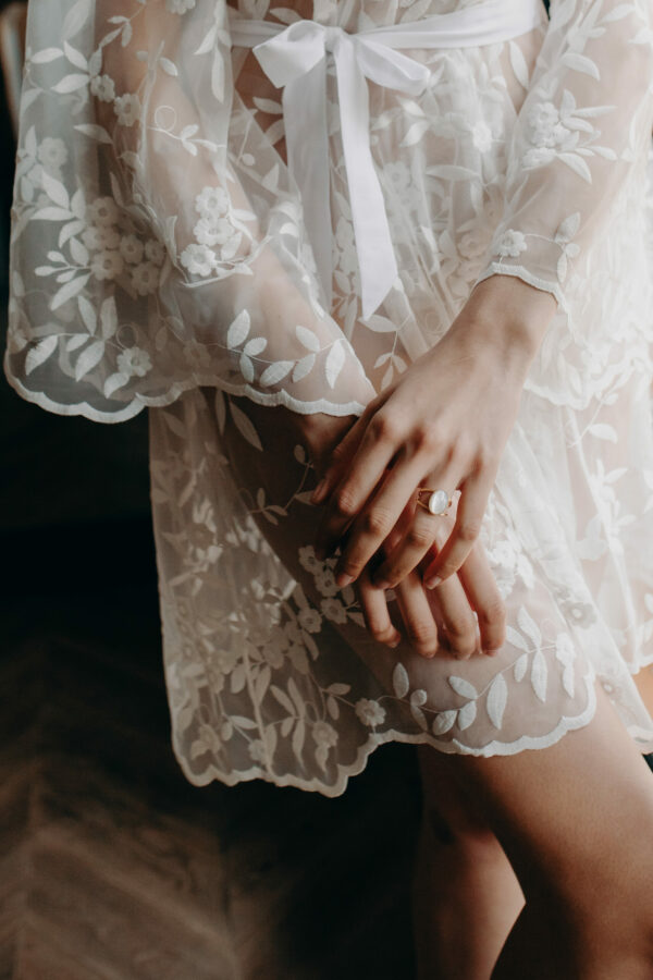 Kimono court Jade, Elise Martimort créatrice de robes de mariée