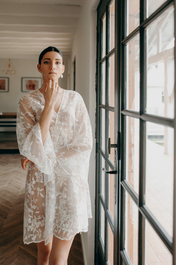 Kimono court Jade, Elise Martimort créatrice de robes de mariée