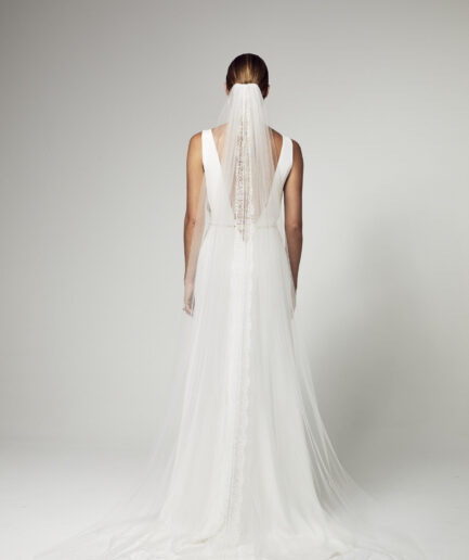 ELISE MARTIMORT - Voile mariage tulle et dentelle chantilly - LAMBDA