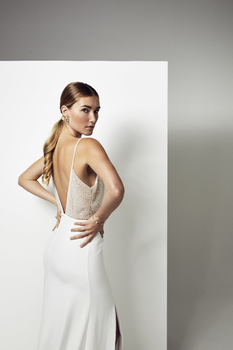 robe de mariée haut pailleté en sequins