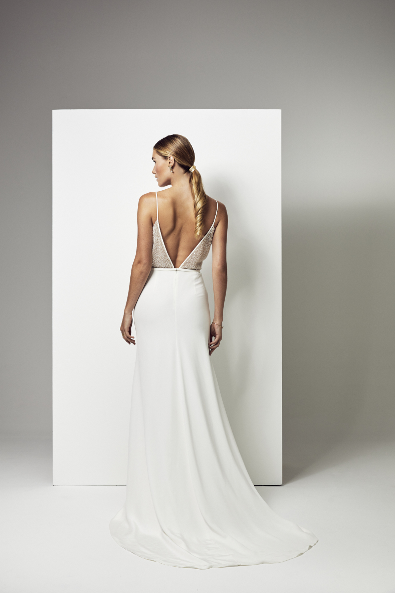 robe de mariée haut pailleté en sequins