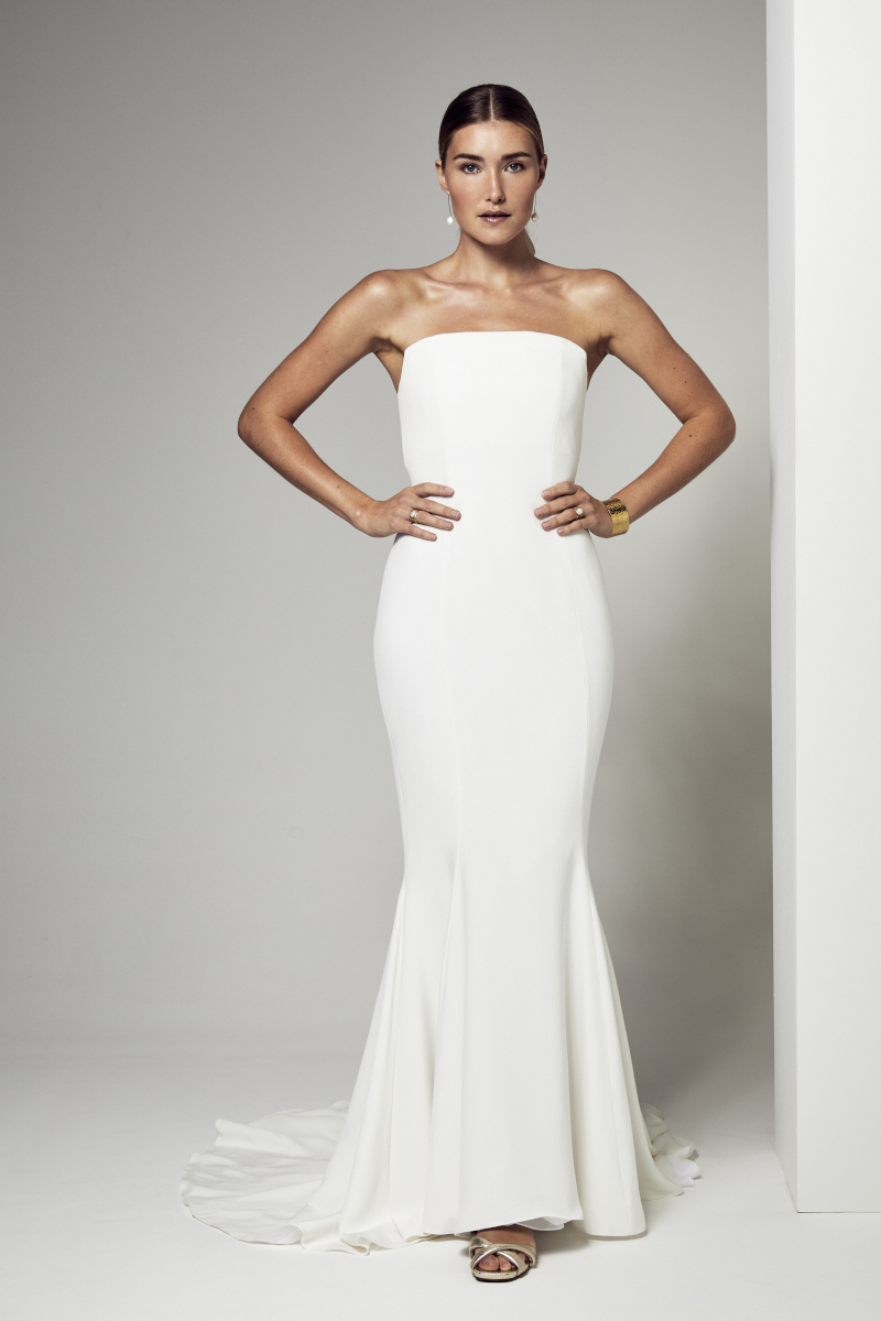 robe de mariée sirène en soie avec un bustier