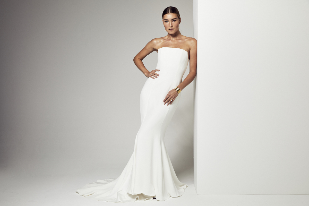 robe de mariée sirène en soie avec un bustier