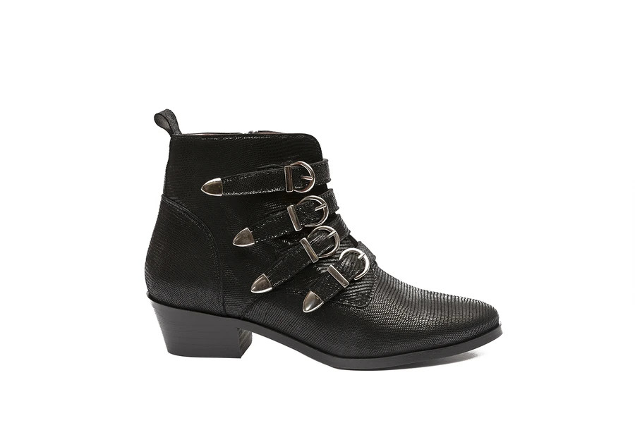 Bottines confortables femme - Bellatrix boucles noir cuir - Coralie Masson