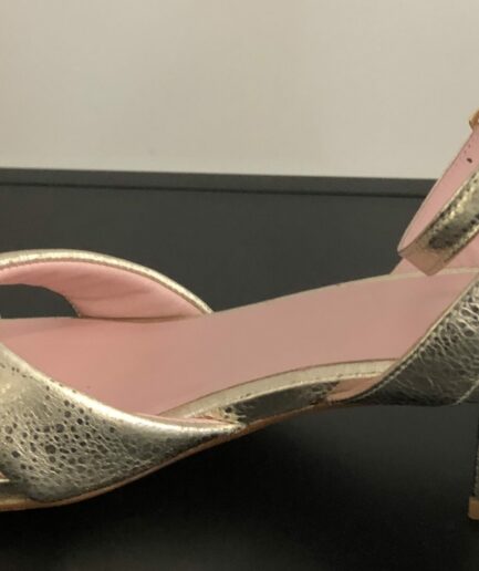 Sandale dorée petit talon - Coralie Masson - Cruella