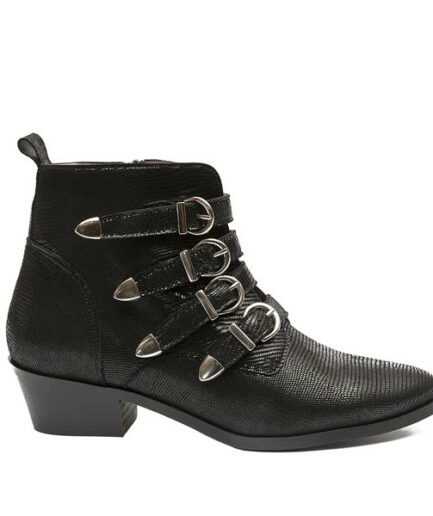 Bottines confortables femme - Bellatrix boucles noir cuir - Coralie Masson