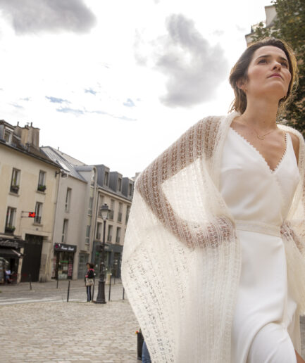 étole dentelle mariage bohème cinemailles