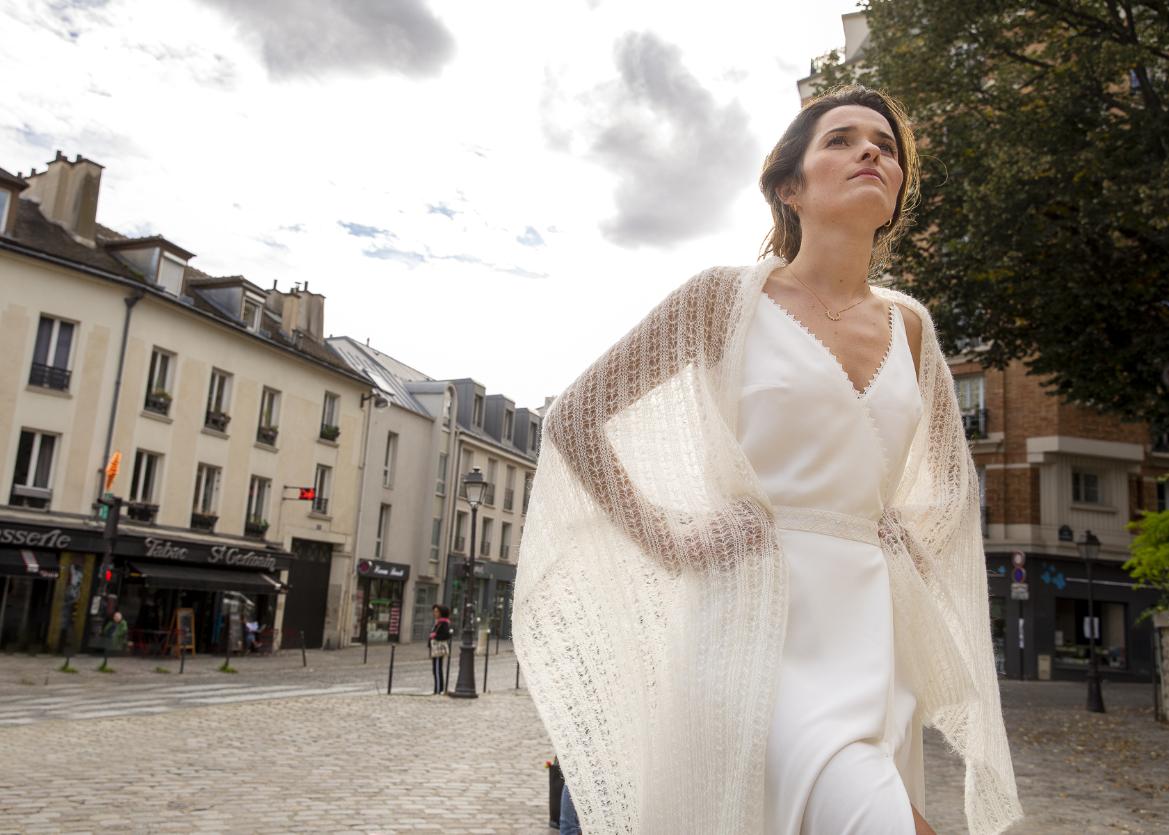 étole dentelle mariage bohème cinemailles