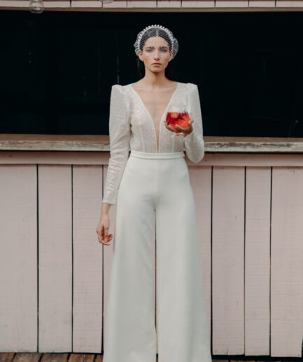 Combinaison mariage civile - ELISE MARTIMORT- Combinaison paillettes MILLENIUM STAR