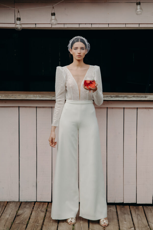 Combinaison mariage civile - ELISE MARTIMORT- Combinaison paillettes MILLENIUM STAR