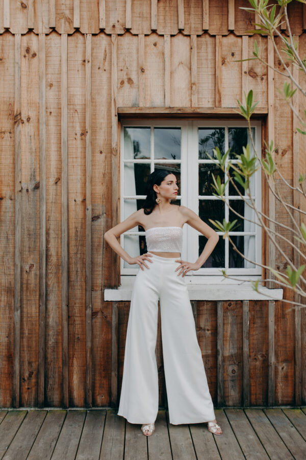 Combinaison mariage - ELISE MARTIMORT- Haut pour mariage MC LEAN + Pantalon mariage femme MEGA PROSPERITY 01