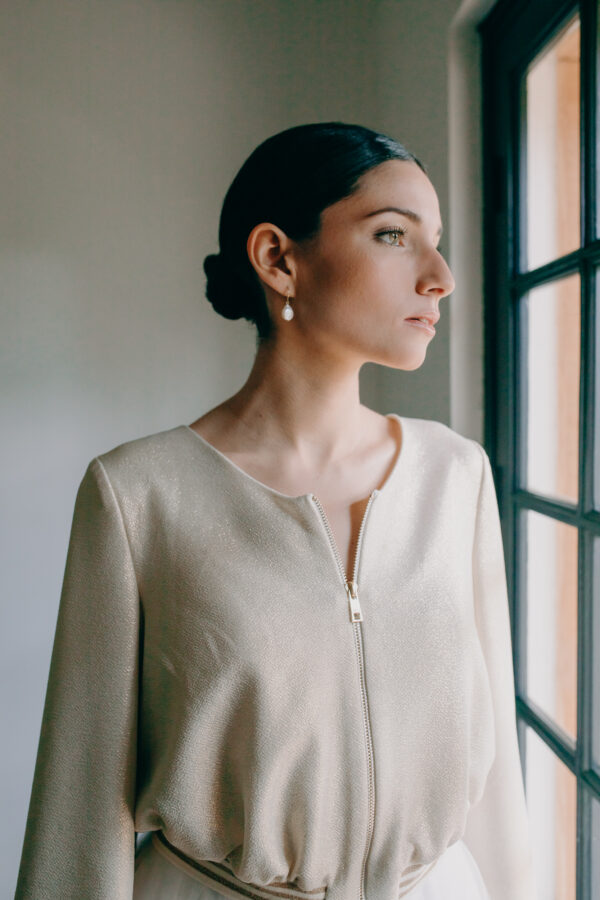 Robe mariage civil - ELISE MARTIMORT- Jupe de mariage CULLINAN + Bombers femme REGENT 02