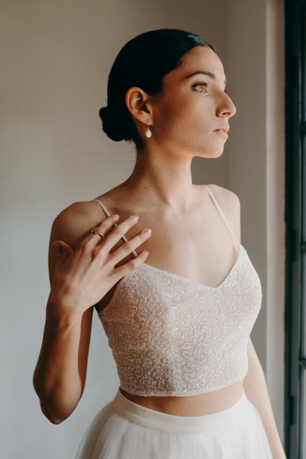 Robe mariage civil - ELISE MARTIMORT- Jupe de mariage CULLINAN + Haut pour mariage SHAH 01