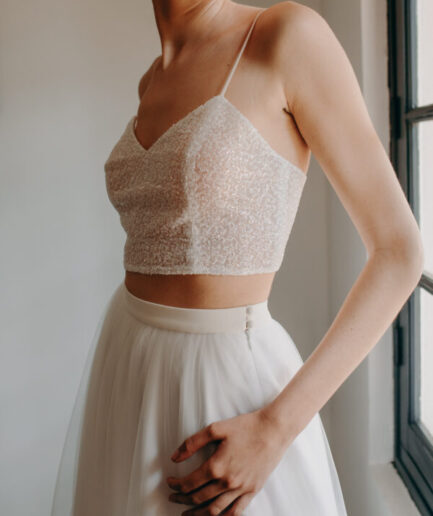 Tenue mariage civil femme- ELISE MARTIMORT- Jupe de mariage CULLINAN + Haut pour mariage SHAH