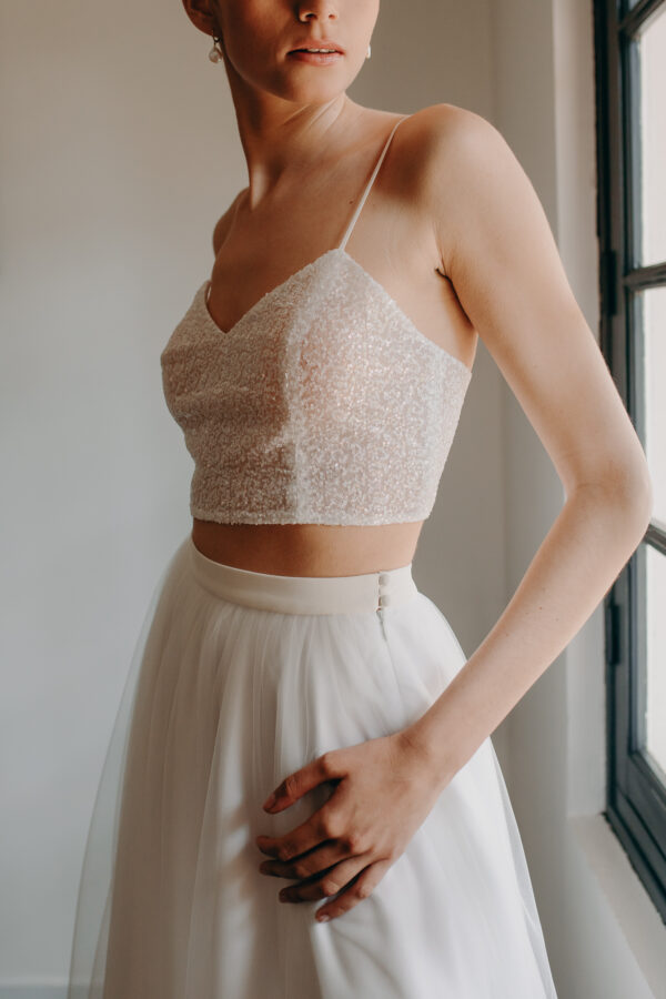 Tenue mariage civil femme- ELISE MARTIMORT- Jupe de mariage CULLINAN + Haut pour mariage SHAH