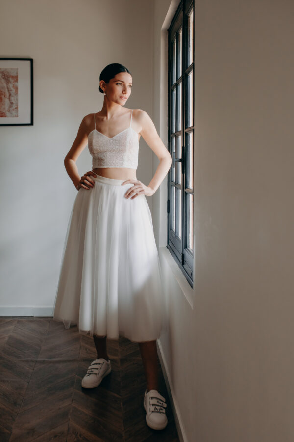 Robe mariage civil - ELISE MARTIMORT- Jupe de mariage CULLINAN + Haut pour mariage SHAH 06