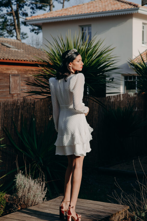 Robe mariage civil - ELISE MARTIMORT- Robe plumetis blanche HOPE 03