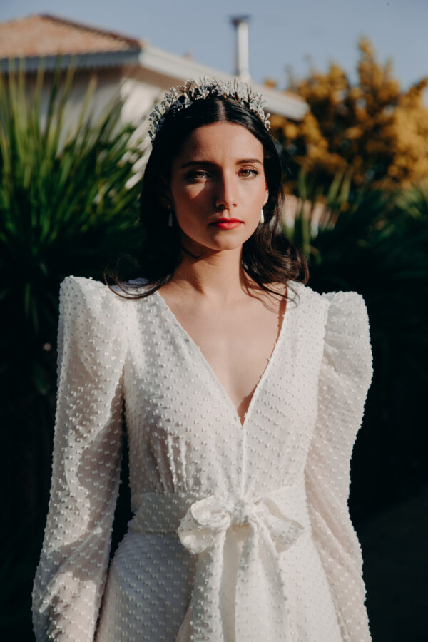 Robe mariage civil - ELISE MARTIMORT- Robe plumetis blanche HOPE 08