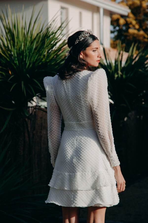 Robe mariage civil - ELISE MARTIMORT- Robe plumetis blanche HOPE 09