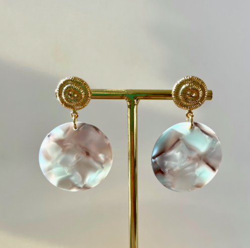 Boucle d'oreille Puces Bleuen - Bijoux mariage Viadoli