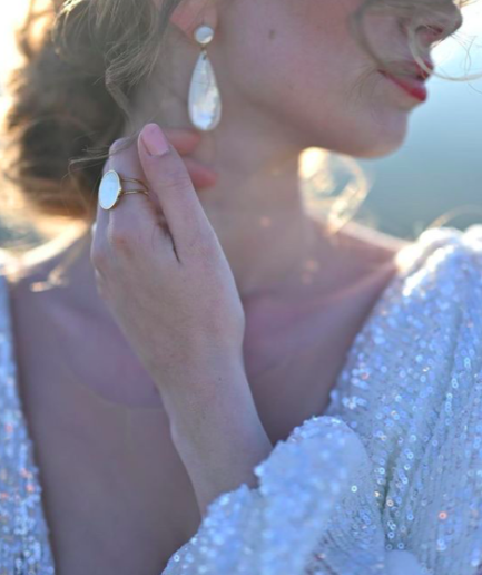 Boucles d'oreilles pendantes mariage Elsa - Bijoux Viadoli