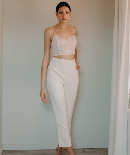 Tailleur pantalon femme mariage - ELISE MARTIMORT- Haut pour mariage SHAH + Pantalon mariage femme PINK LEGACY
