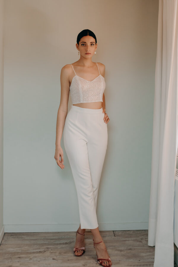Tailleur pantalon femme mariage - ELISE MARTIMORT- Haut pour mariage SHAH + Pantalon mariage femme PINK LEGACY