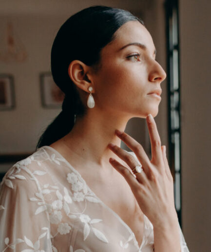 boucle d'oreille nacré - Bijoux Viadoli- Emma