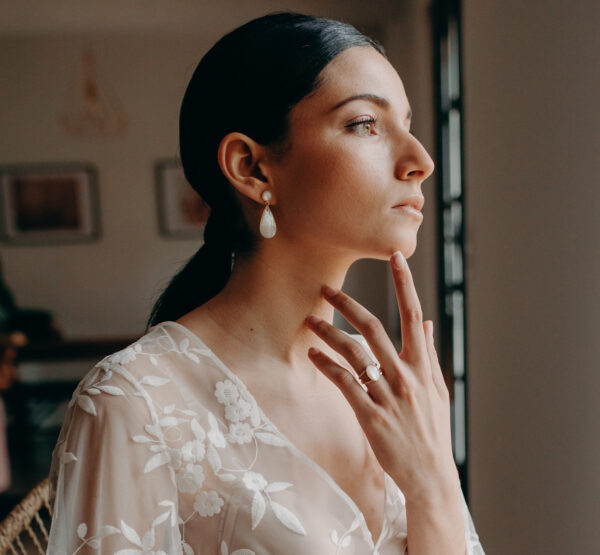 boucle d'oreille nacré - Bijoux Viadoli- Emma