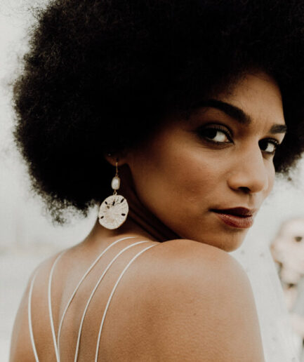 boucle d'oreille dorée - Coline - Bijoux mariage Viadoli